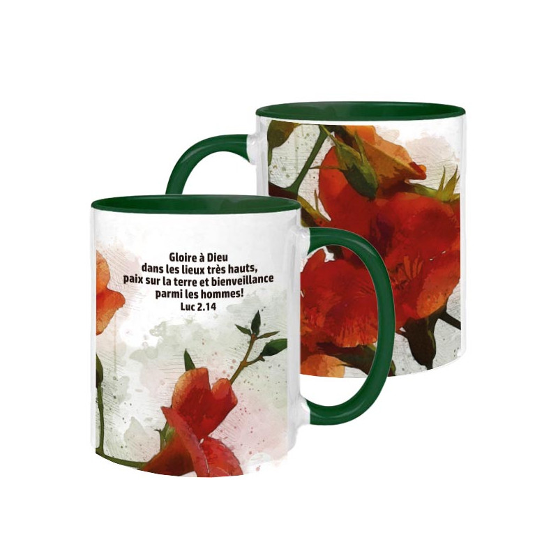 MUG BICOLORE THEME FLORAL LUC 2.14