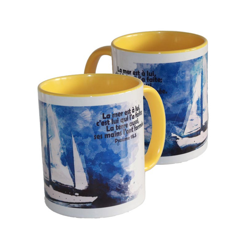 MUG BICOLORE THEME MARIN PSAUME 95.5