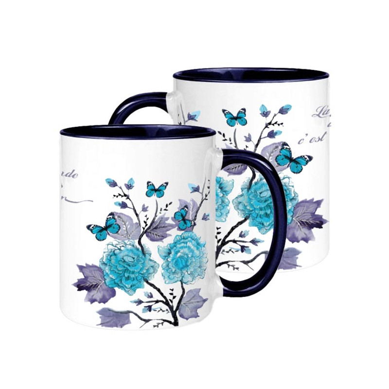 MUG BICOLORE FLORAL 1 CORINTHIENS 13