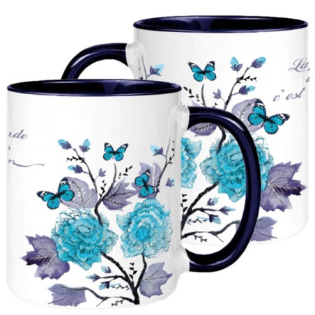 MUG BICOLORE FLORAL 1 CORINTHIENS 13