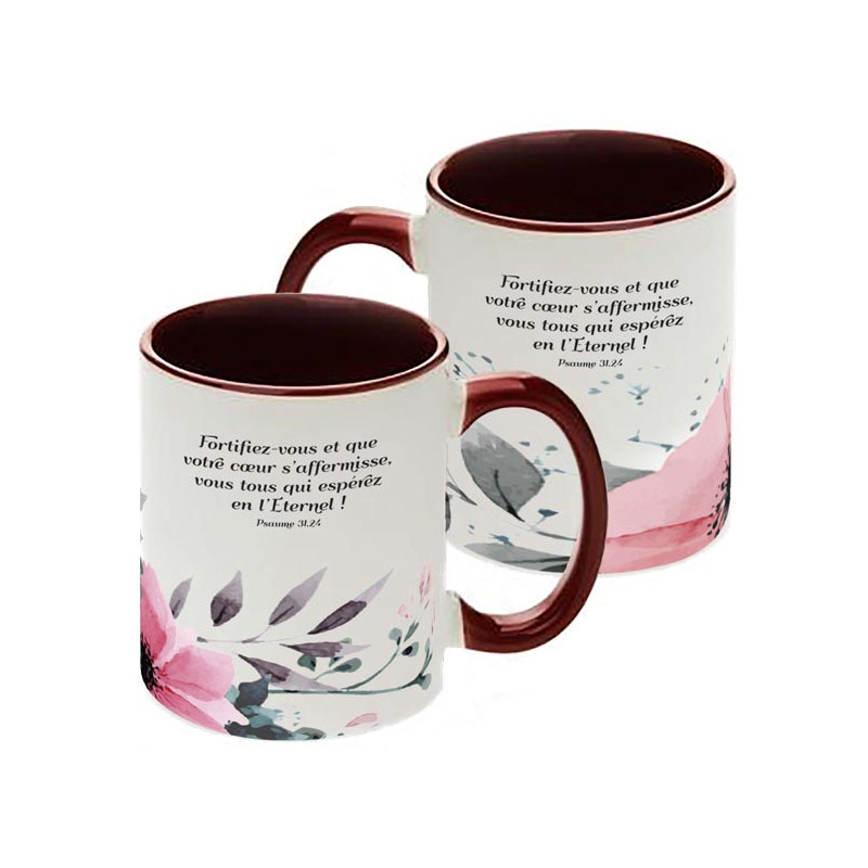 MUG BICOLORE FLORAL PSAUME 31.24