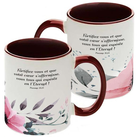 MUG BICOLORE FLORAL PSAUME 31.24