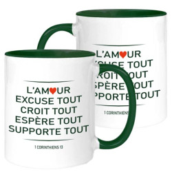 MUG BICOLORE TYPO 1 CORINTHIENS 13