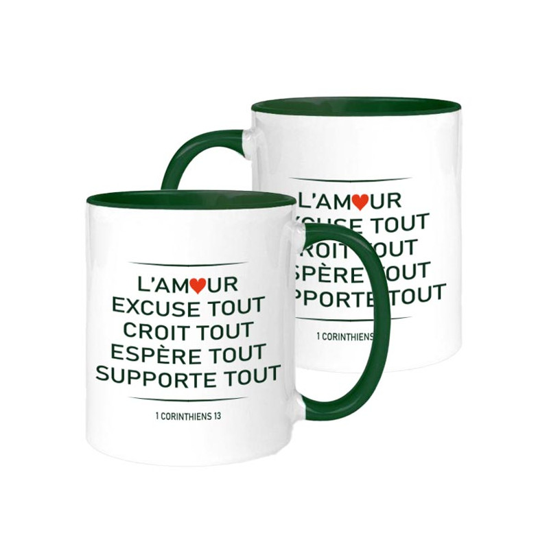MUG BICOLORE TYPO 1 CORINTHIENS 13
