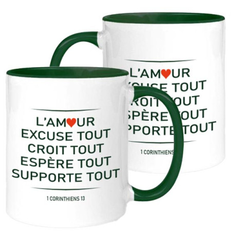 MUG BICOLORE TYPO 1 CORINTHIENS 13