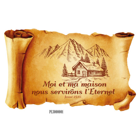 CHALET & MONTAGNE CADRE STYLE PARCHEMIN