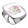 CHAT ET FLEURS MIROIR CARRE METAL