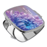 CHRYSANTHEME BLEU. MIROIR CARRE METAL