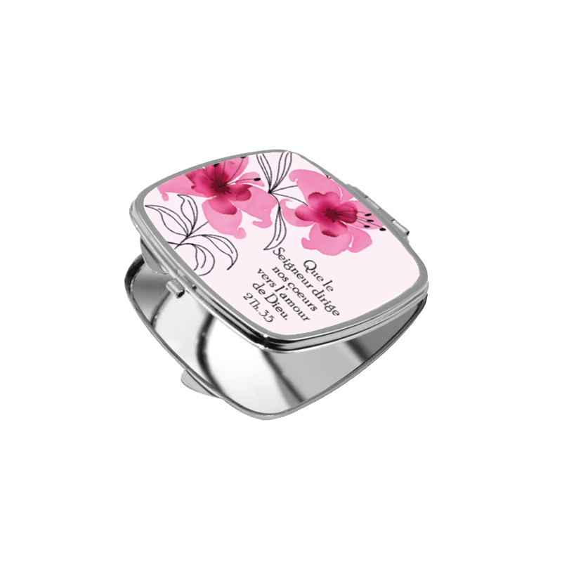 THEME FLORAL MIROIR CARRE METAL