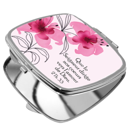 THEME FLORAL MIROIR CARRE METAL