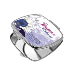 MAMAN D'AMOUR FLORAL MIROIR CARRE METAL
