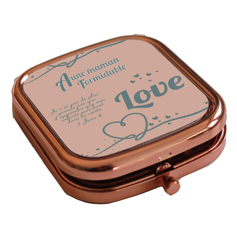 A UNE MAMAN FORMIDABLE TYPO MIROIR CARRE METAL