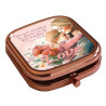 MERE ET ENFANT FLORAL MIROIR CARRE METAL. OR ROSE