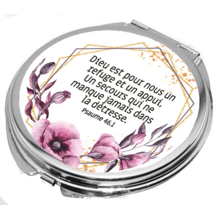 THEME FLORAL MIROIR ROND METAL