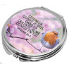 OISEAU SUR BRANCHE MIROIR ROND METAL