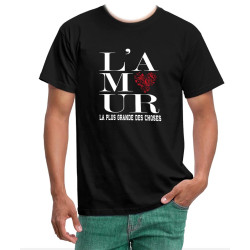 TEE-SHIRT COTON - L'AMOUR LA PLUS GRANDE DES CHOSES. NOIR
