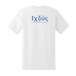 TEE-SHIRT COTON BLANC - ICHTUS SON OF GOD AND SAVIOR