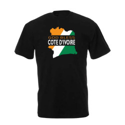 TEE-SHIRT COTON NOIR CÔTE D'IVOIRE. DOS