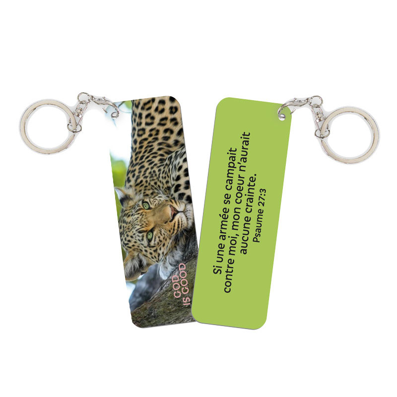 PORTE-CLES ALU THEME ANIMAUX : LEOPARD