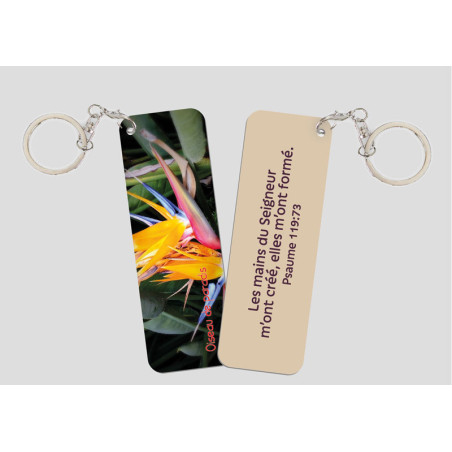 PORTE-CLES ALU THEME FLORAL