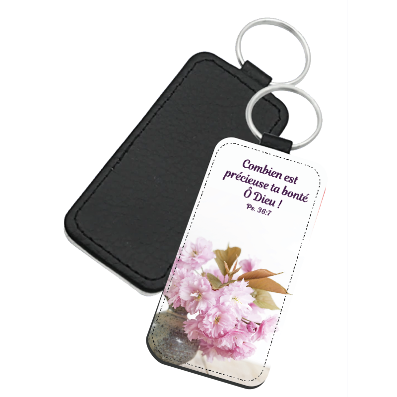 PORTE-CLES SIMILICUIR THEME FORAL