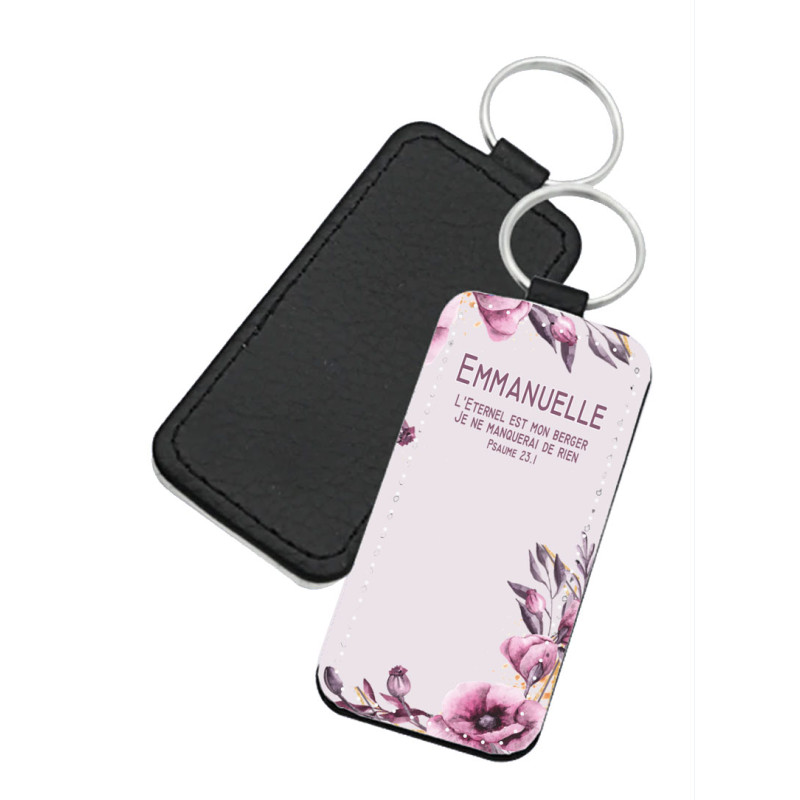 PORTE-CLES SIMILI THEME LES PRENOMS EMMANUELLE