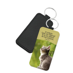 PORTE-CLES SIMILI THEME ANIMAUX CHATON