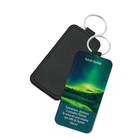 PORTE-CLES SIMILI THEME NATURE AURORE BOREALE