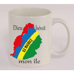 MUG BLANC THEME ETHNIQUE. ILE MAURICE