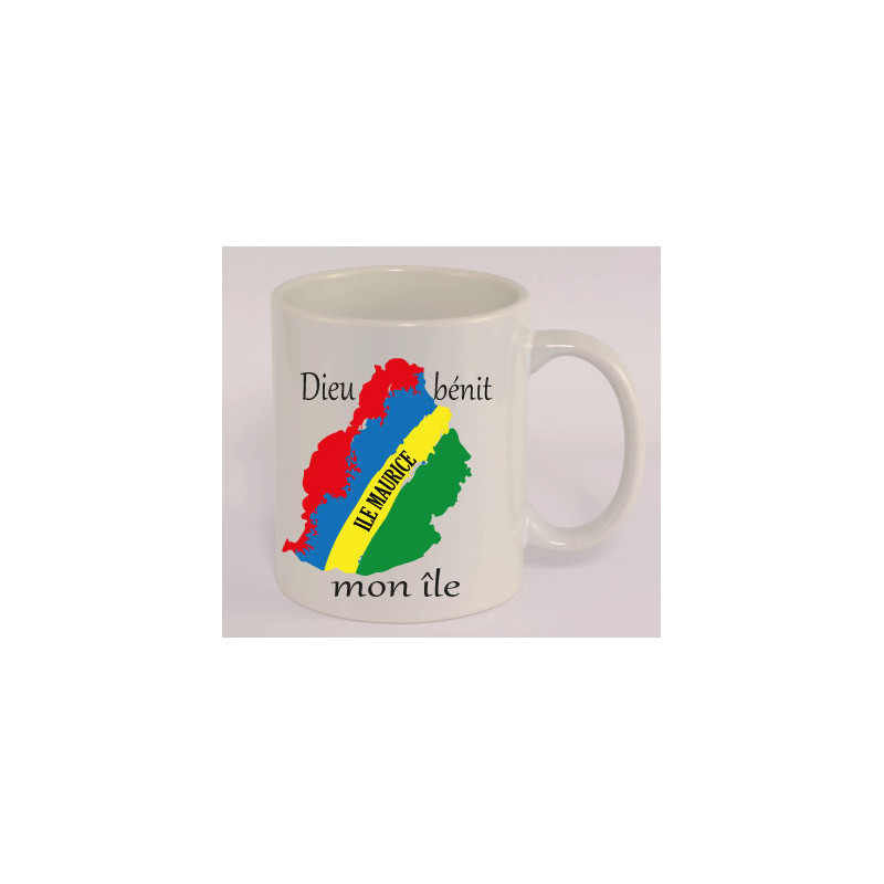 MUG BLANC THEME ETHNIQUE. ILE MAURICE