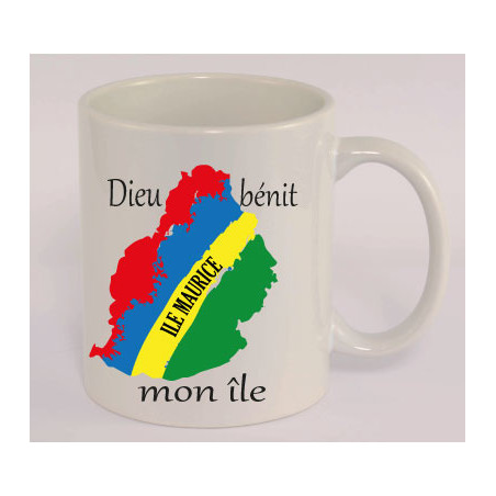 MUG BLANC THEME ETHNIQUE. ILE MAURICE