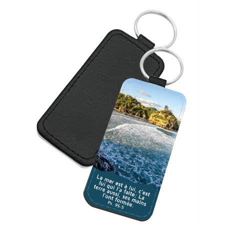 PORTE-CLES SIMILI THEME PAYSAGE MER ET RIVAGE