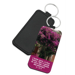 PORTE-CLES SIMILI THEME NATURE BOUGAINVILLIER