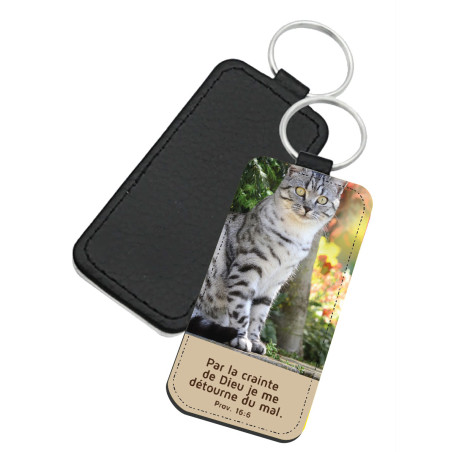 PORTE-CLES SIMILI THEME ANIMAUX CHAT