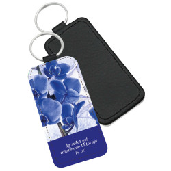 PORTE-CLES SIMILI THEME FLORAL ORCHIDEES