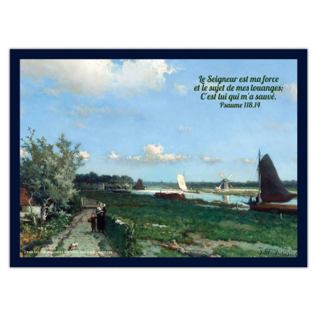 VUE SUR LE GEESTBRUG AFFICHE LAMINEE. BLACK BLUE