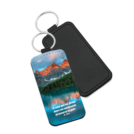 PORTE-CLES SIMILI THEME NATURE LAC MONTAGNES