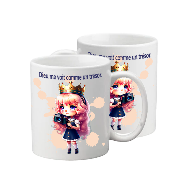 TASSE POLYMERE POUR ENFANT THEME FILLE REINE