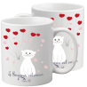 TASSE POLYMERE POUR ENFANT THEME CHAT ET COEURS