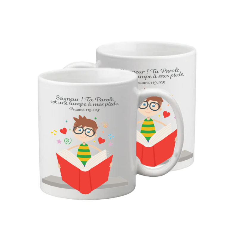TASSE POLYMERE POUR ENFANT THEME GARCON LIVRE