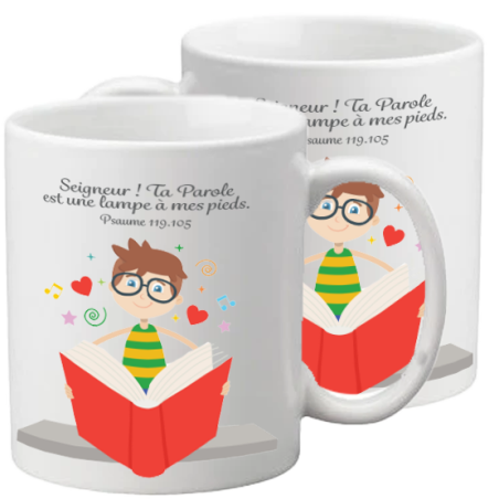 TASSE POLYMERE POUR ENFANT THEME GARCON LIVRE