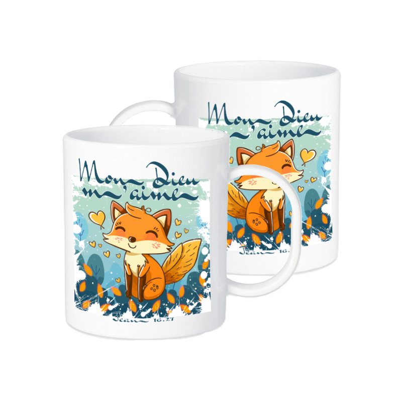 TASSE POLYMERE POUR ENFANT THEME RENARD