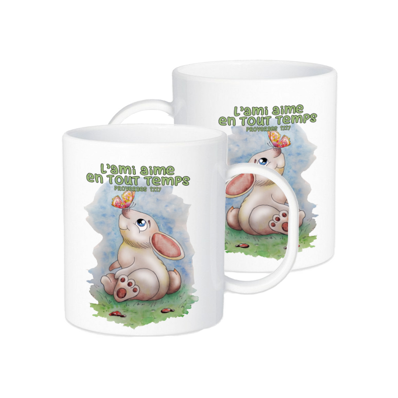 TASSE POLYMERE POUR ENFANT THEME LAPIN
