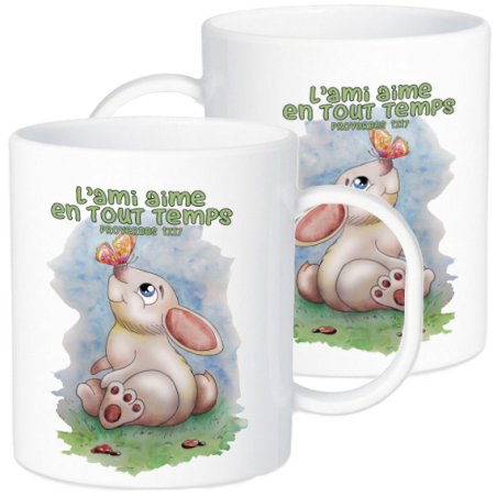 TASSE POLYMERE POUR ENFANT THEME LAPIN