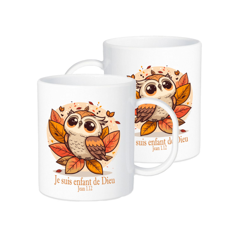 TASSE POLYMERE POUR ENFANT THEME HIBOUX