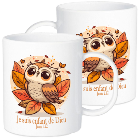 TASSE POLYMERE POUR ENFANT THEME HIBOUX
