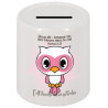 TIRELIRE CERAMIQUE CHOUETTE BLANCHE ROSE