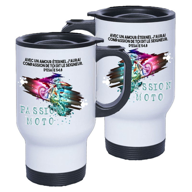 TASSE ISOTHERME BLANCHE. MOTO