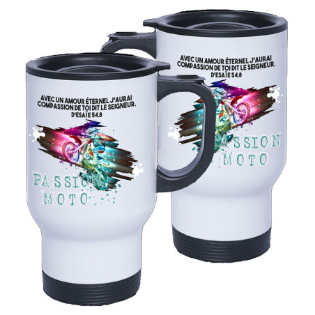 TASSE ISOTHERME BLANCHE. MOTO
