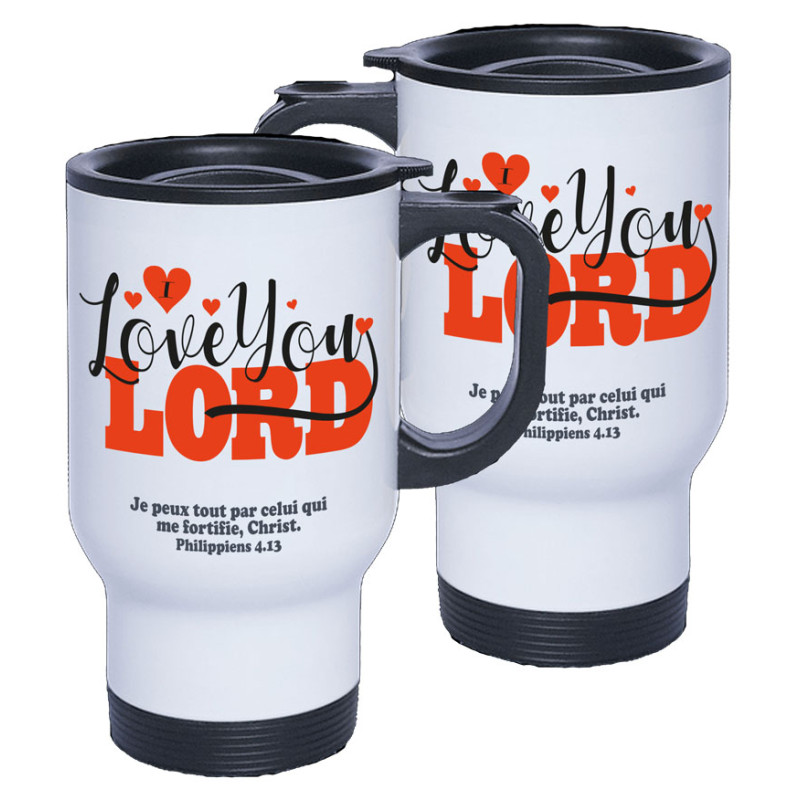 TASSE ISOTHERME BLANCHE. ORANGE